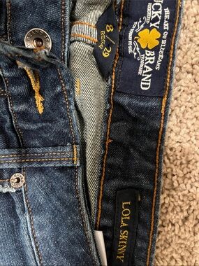 Lucky Brand Men’s Lola Skinny Jeans - Dark Blue with Orange Stitching